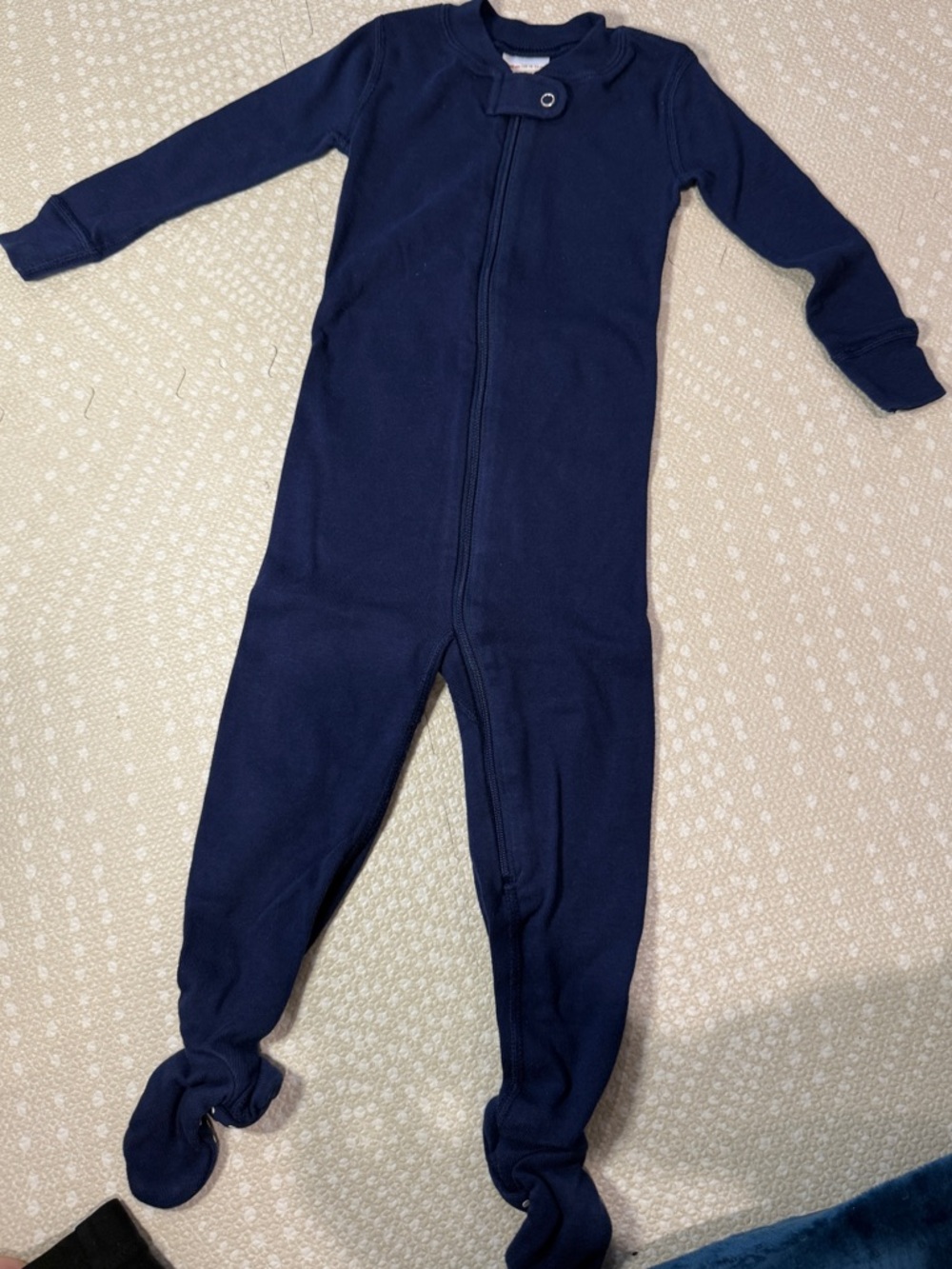 Hanna Andersson Navy Blue Footed One-Piece Pajamas